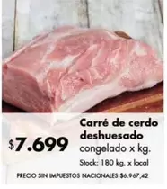 X$ - Carré de cerdo deshuesado