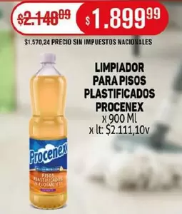 Procenex - LIMPIADOR PARA PISOS PLASTIFICADOS