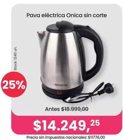 Pava eléctrica sin corte