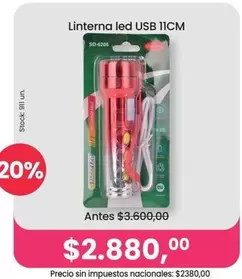 Linterna led USB 11CM