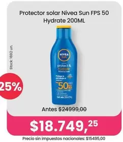 Nivea - Sun FPS 50 Hydrate 200ML