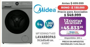 Midea - MF100W60/T-A10 LAVARROPAS