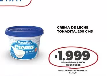 Tonadita - CREMA DE LECHE