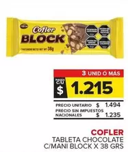 Cofler - Tableta Chocolate C/Mani Block