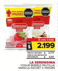 La Serenísima - Yogur Bebible Frutilla/Vainilla