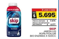 Skip - Jabon Liq Ropa P/Diluir Bio Enzimas
