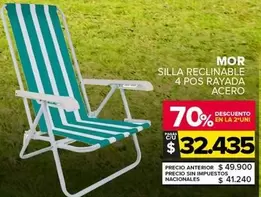 Mor - Silla Reclinable 4 Pos Rayada Acero