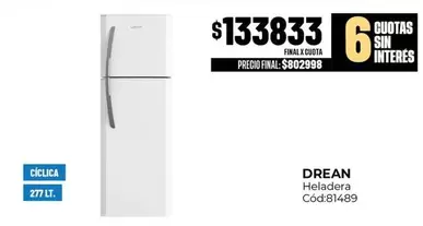 Drean - Heladera Cod: 81489