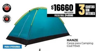 X$ - Carpa para Camping
