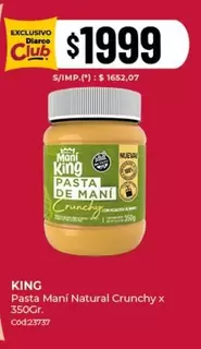 King - Pasta Maní Natural Crunchy x