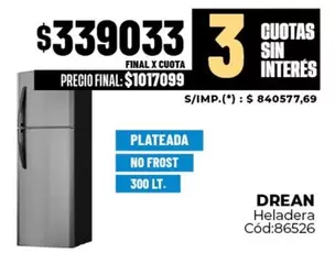 Drean - Heladera Cód:86526