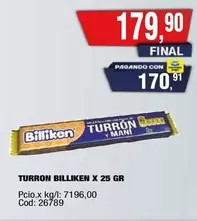 Billiken - TURRON X 25 GR