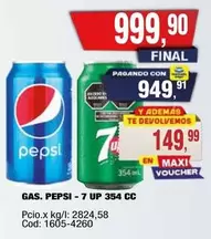 Pepsi - PEPSI - 7 UP 354 CC