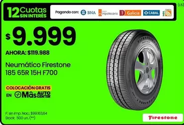 Firestone - Neumático 185 65R 15H F700