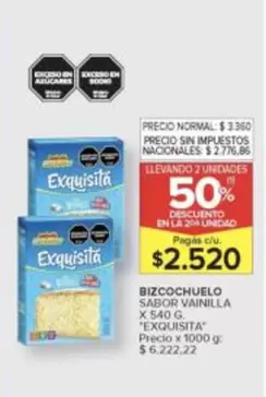 Exquisita - BIZCOCHUELO SABOR VAINILLA