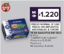 Carrefour - TE EN SAQUITOS SIN TACC