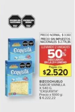 Exquisita - BIZCOCHUELO SABOR VAINILLA