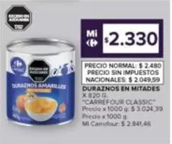 Carrefour - DURAZNOS EN MITADES