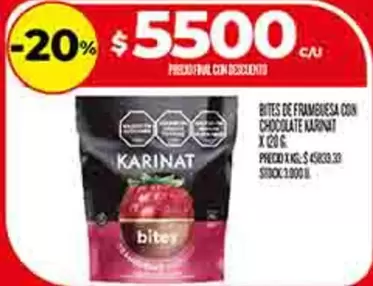 Karinat - BITES DE FRAMBUESA CON CHOCOLATE