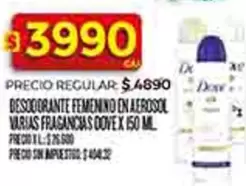 Dove - DESODORANTE FEMENINO EN AEROSOL