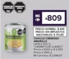 X$ - CHOCLO CREMOSO AMARILLO