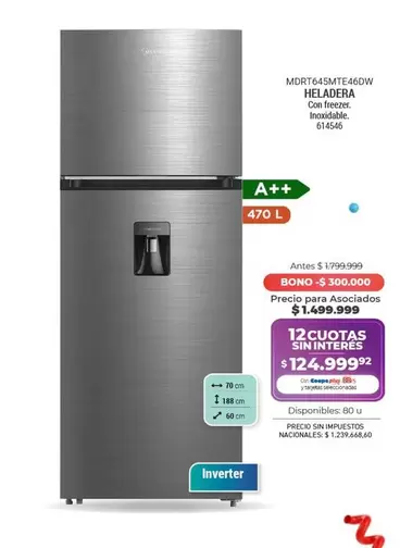 MORT64SMTE460W HELADERA