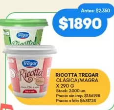 Tregar - RICOTTA CLÁSICA/MAGRA