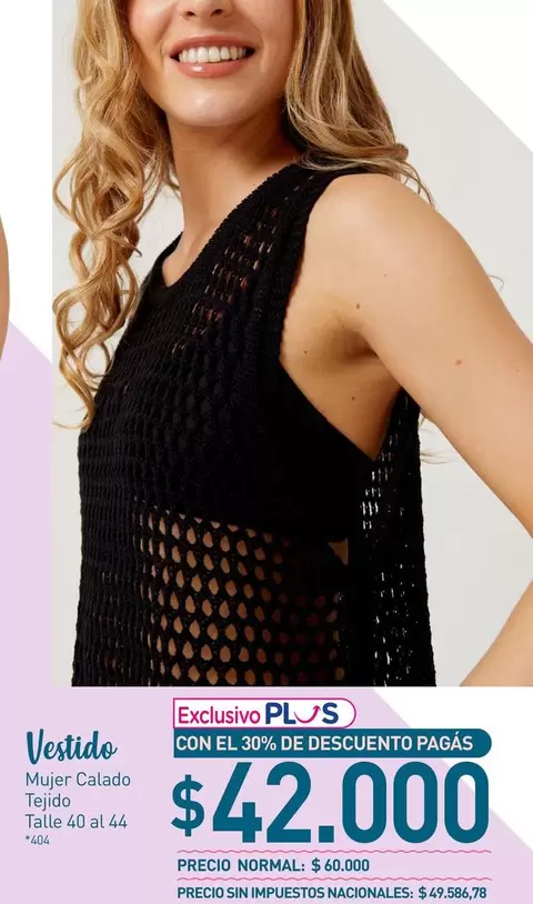 Vestido Mujer Calado Tejido