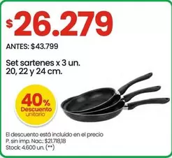 X$ - Set sartenes x 3 un.