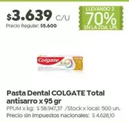 Colgate - Total antisarro x 95 gr