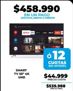 SMART TV 50" 4K UHD