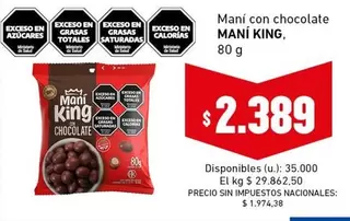 King - Maní con chocolate