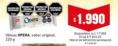 Opera - Obleas, sabor original