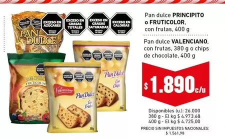 Fruticolor - Pan dulce PRINCIPITO o FRUTICOLOR, Pan dulce VALENCIANO