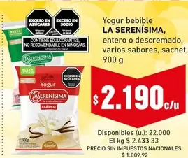 La Serenísima - Yogur bebible