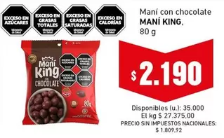 King - Maní con chocolate