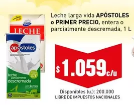vida - APÓSTOLES o PRIMER PRECIO