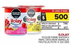 Ilolay - Yogur Firme Entero/Parc Descrem Vainilla/Frutilla