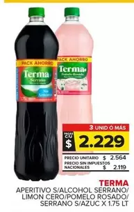 Terma - Aperitivo S/Alcohol Serrano/Limon Cero/Pomelo Rosado/Serrano S/Azuc