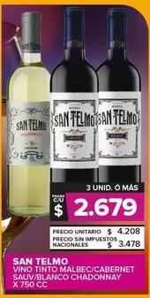 San Telmo - Vino Tinto Malbec/Cabernet Sauv/Blanco Chadonnay