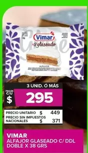 Vimar - Alfajor Glaseado C/Ddl Doble