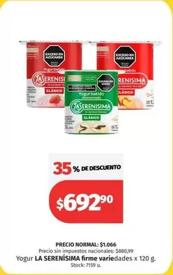La Serenísima - Yogur firme variedades