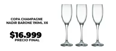 Nadir - COPA CHAMPAGNE NADIR BARONE 190ML X6