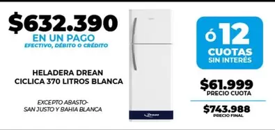 Drean - CICLICA 370 LITROS BLANCA