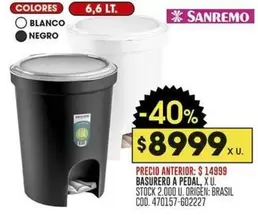 Negro - BASURERO A PEDAL