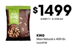 King - Mani Natural x 400 Gr. Cod:23738