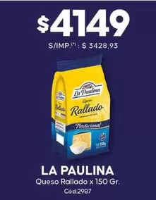 La paulina - Queso Rallado x 150 Gr.