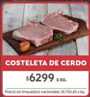 X$ - COSTELETA DE CERDO