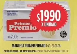 Primer Premio - MANTECA