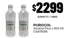 Purocol - Alcohol Fino x 500 MI. Cód:15036